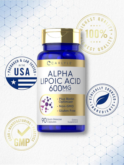 Carlyle Ácido Alfa Lipoico 600 mg + Biotina